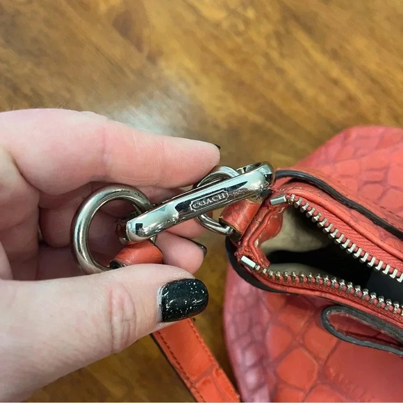 Coach Madison Sophia Croc Embossed Leather Satchel Crossbody Shoulder bag purse - Picture 4 of 16